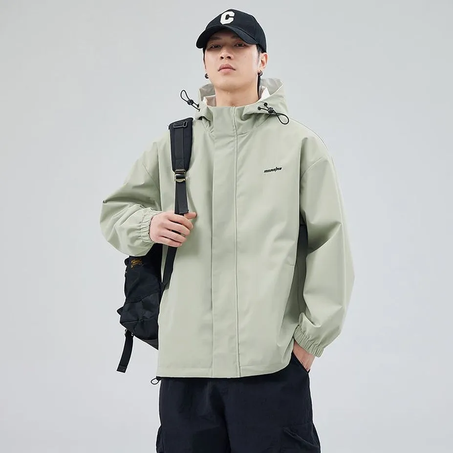 Solid Relaxed-Fit Double-Sided Rain Jacket for Ultimate Comfort