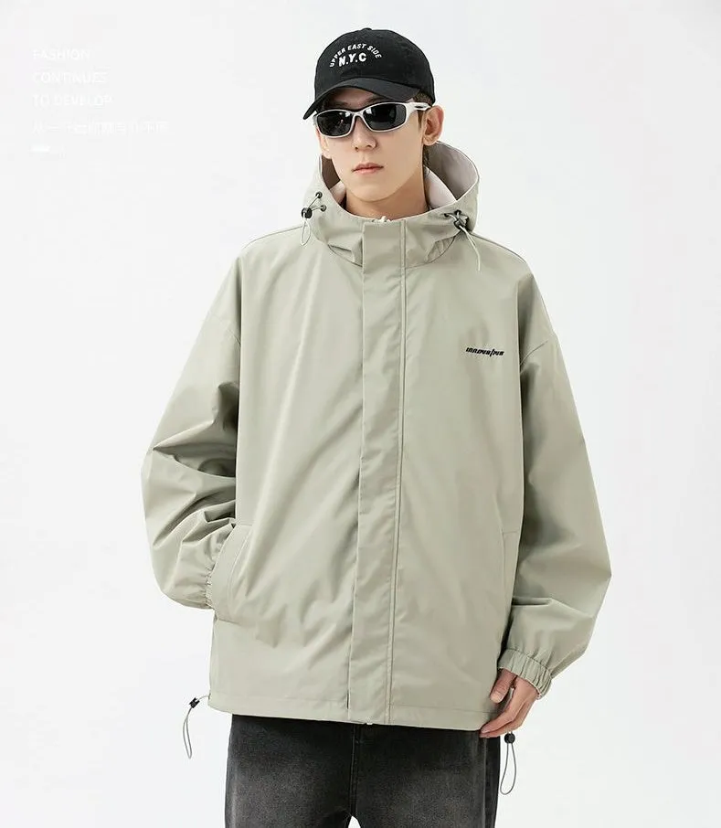 Solid Relaxed-Fit Double-Sided Rain Jacket for Ultimate Comfort