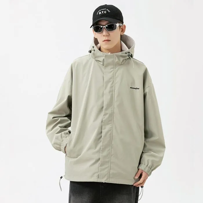Solid Relaxed-Fit Double-Sided Rain Jacket for Ultimate Comfort