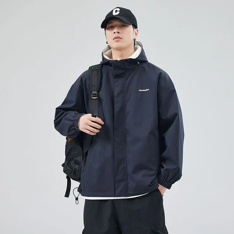 Solid Relaxed-Fit Double-Sided Rain Jacket for Ultimate Comfort