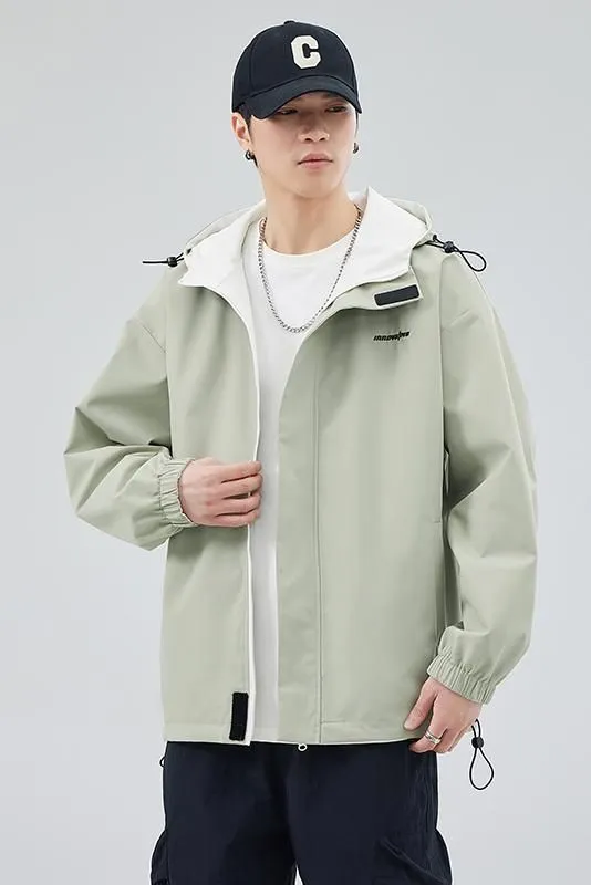 Solid Relaxed-Fit Double-Sided Rain Jacket for Ultimate Comfort