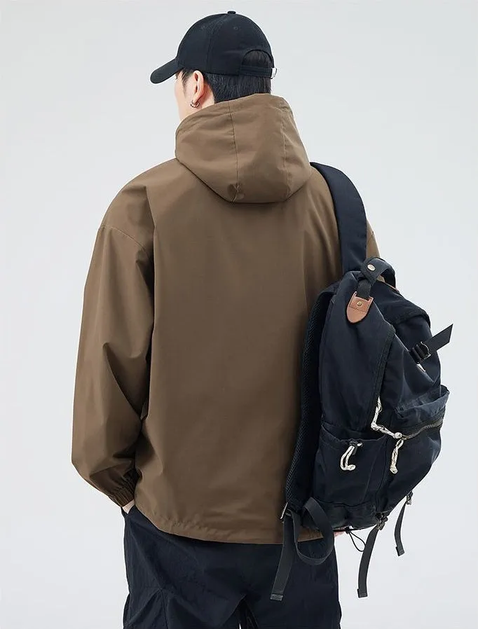 Solid Relaxed-Fit Double-Sided Rain Jacket for Ultimate Comfort
