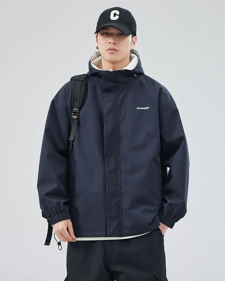 Solid Relaxed-Fit Double-Sided Rain Jacket for Ultimate Comfort