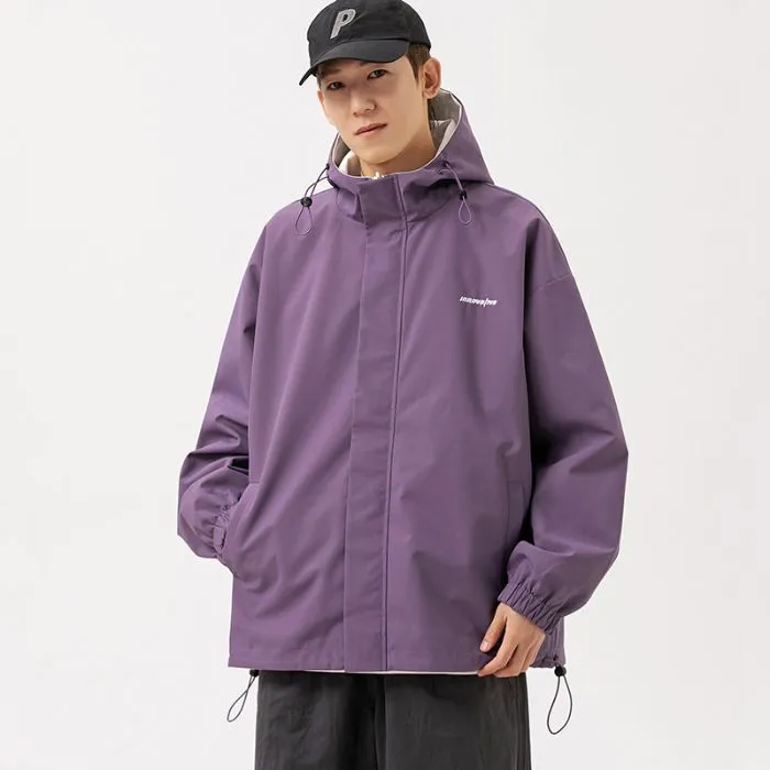 Solid Relaxed-Fit Double-Sided Rain Jacket for Ultimate Comfort