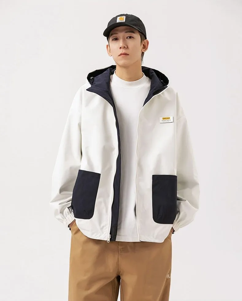 Solid Relaxed-Fit Double-Sided Rain Jacket for Ultimate Comfort