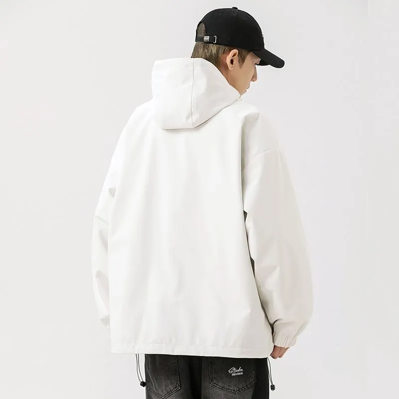 Solid Relaxed-Fit Double-Sided Rain Jacket for Ultimate Comfort