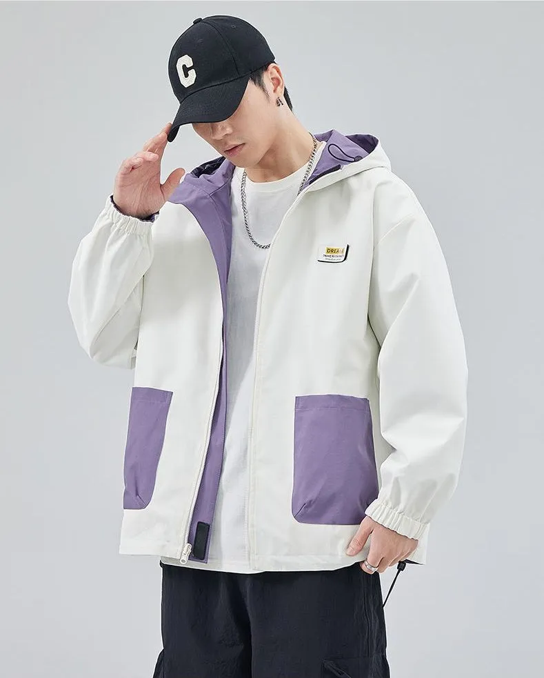 Solid Relaxed-Fit Double-Sided Rain Jacket for Ultimate Comfort
