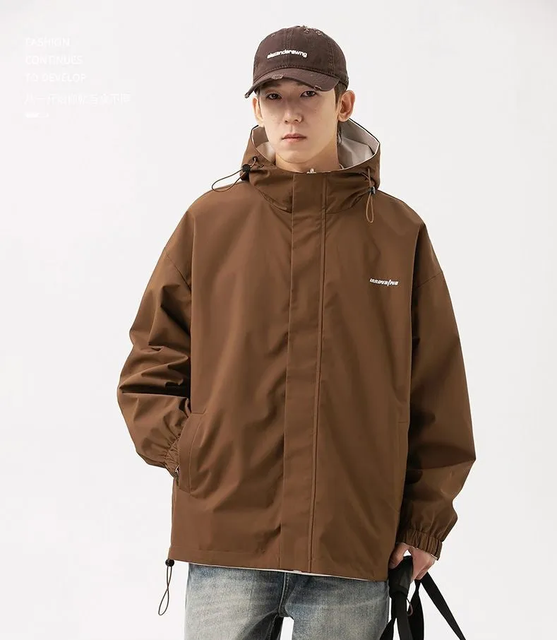 Solid Relaxed-Fit Double-Sided Rain Jacket for Ultimate Comfort