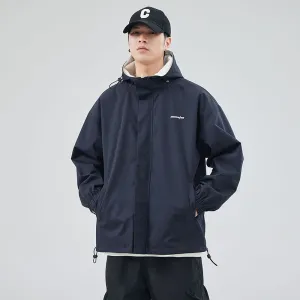 Solid Relaxed-Fit Double-Sided Rain Jacket for Ultimate Comfort