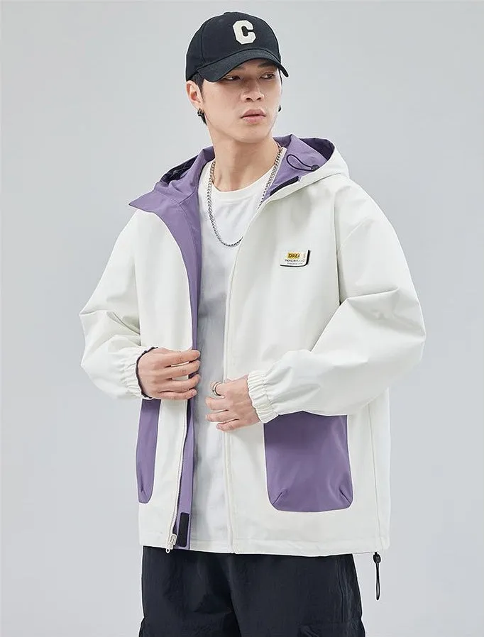 Solid Relaxed-Fit Double-Sided Rain Jacket for Ultimate Comfort