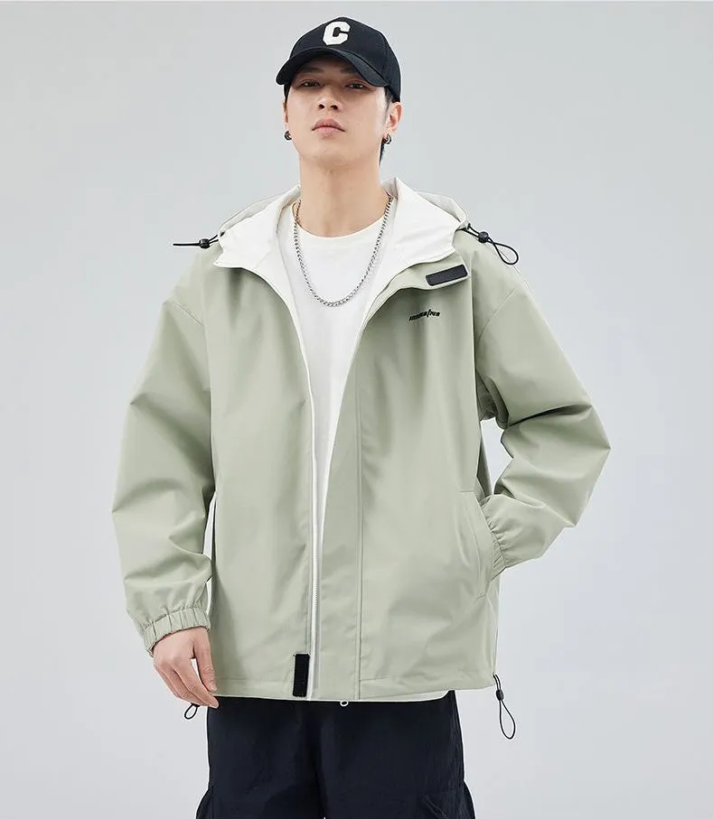 Solid Relaxed-Fit Double-Sided Rain Jacket for Ultimate Comfort