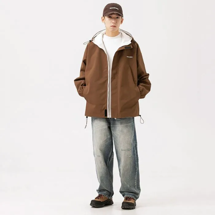 Solid Relaxed-Fit Double-Sided Rain Jacket for Ultimate Comfort