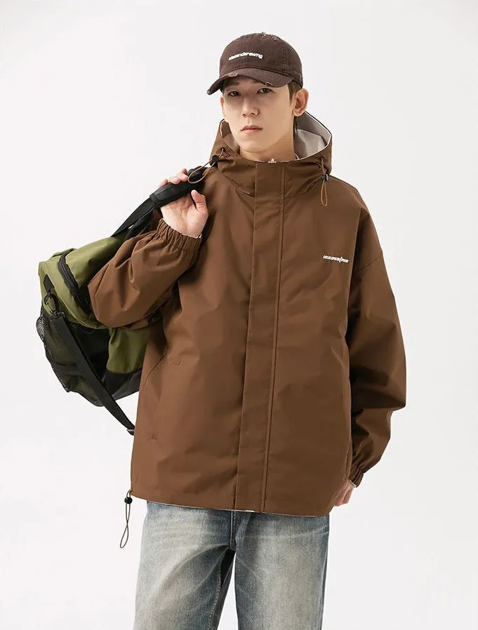 Solid Relaxed-Fit Double-Sided Rain Jacket for Ultimate Comfort