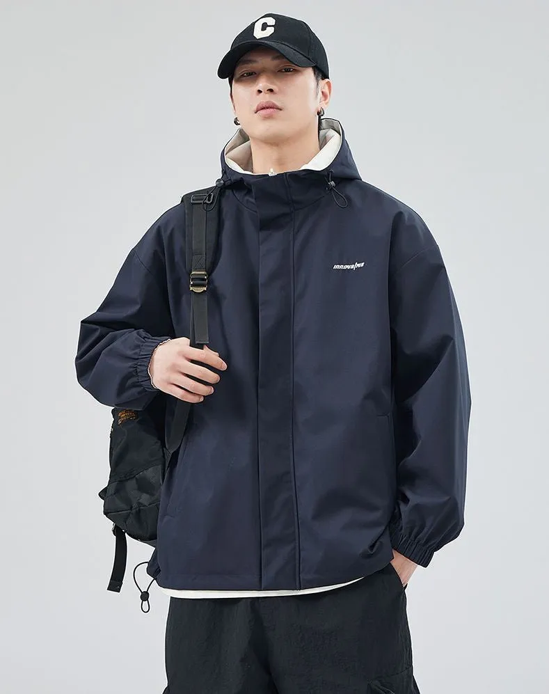 Solid Relaxed-Fit Double-Sided Rain Jacket for Ultimate Comfort