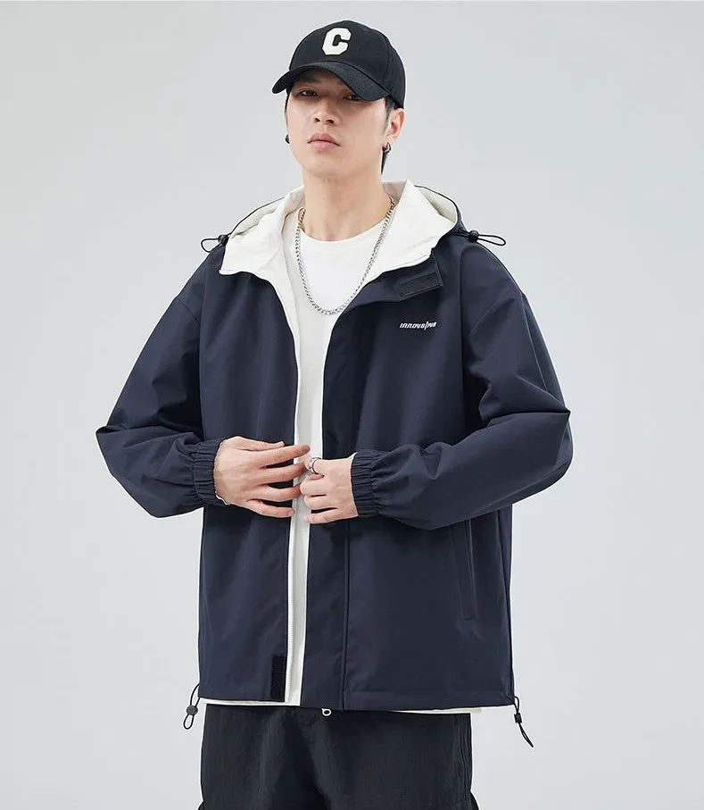 Solid Relaxed-Fit Double-Sided Rain Jacket for Ultimate Comfort