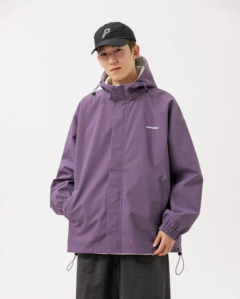 Solid Relaxed-Fit Double-Sided Rain Jacket for Ultimate Comfort