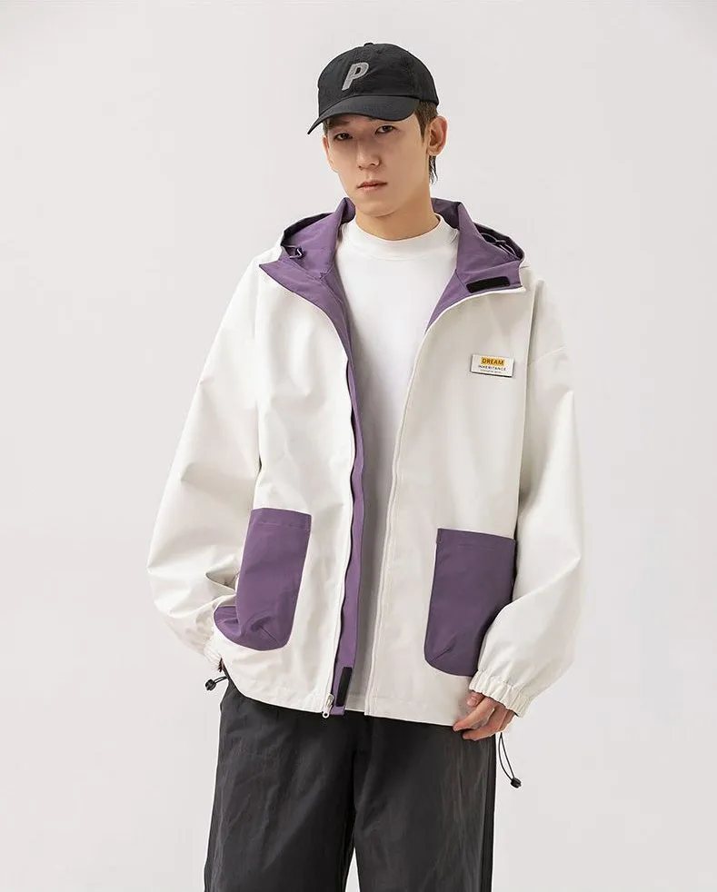Solid Relaxed-Fit Double-Sided Rain Jacket for Ultimate Comfort