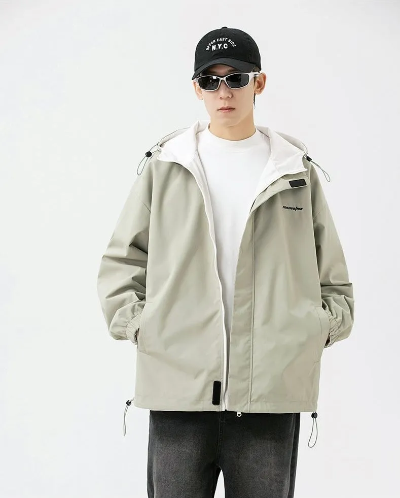 Solid Relaxed-Fit Double-Sided Rain Jacket for Ultimate Comfort
