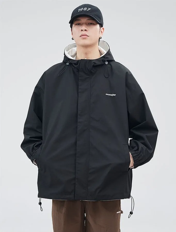 Solid Relaxed-Fit Double-Sided Rain Jacket for Ultimate Comfort