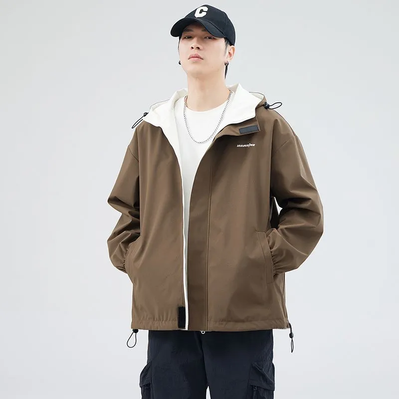 Solid Relaxed-Fit Double-Sided Rain Jacket for Ultimate Comfort