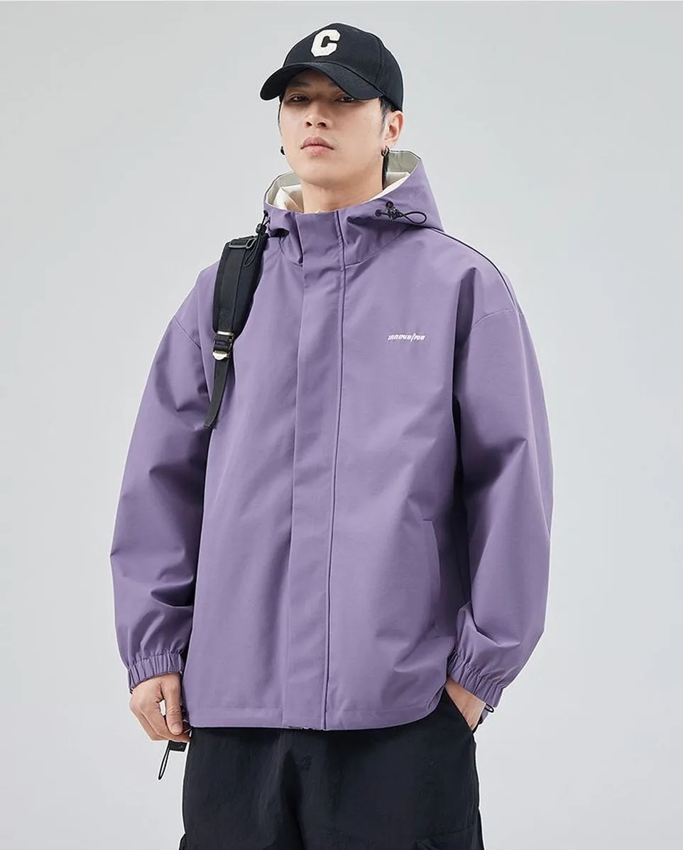 Solid Relaxed-Fit Double-Sided Rain Jacket for Ultimate Comfort