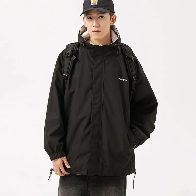 Solid Relaxed-Fit Double-Sided Rain Jacket for Ultimate Comfort