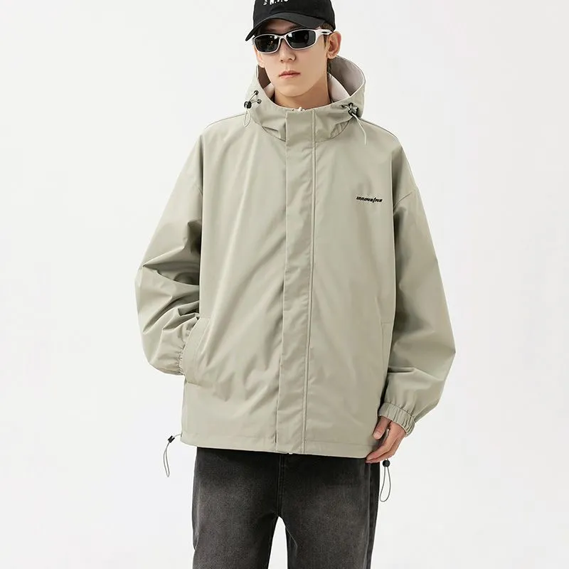 Solid Relaxed-Fit Double-Sided Rain Jacket for Ultimate Comfort