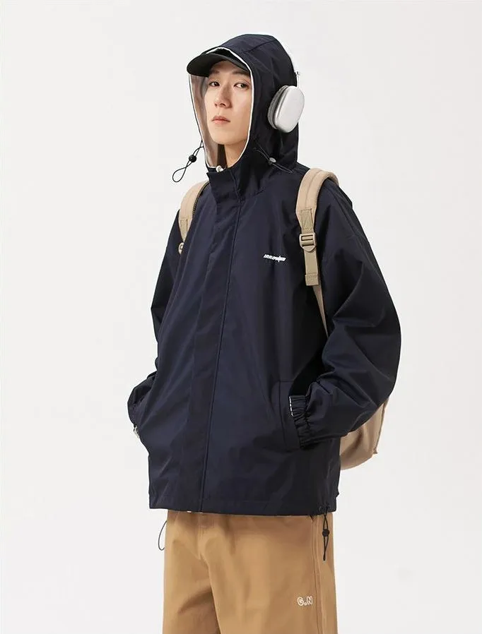 Solid Relaxed-Fit Double-Sided Rain Jacket for Ultimate Comfort