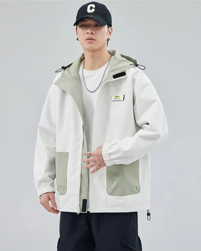 Solid Relaxed-Fit Double-Sided Rain Jacket for Ultimate Comfort