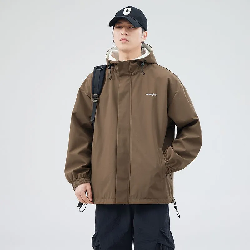 Solid Relaxed-Fit Double-Sided Rain Jacket for Ultimate Comfort