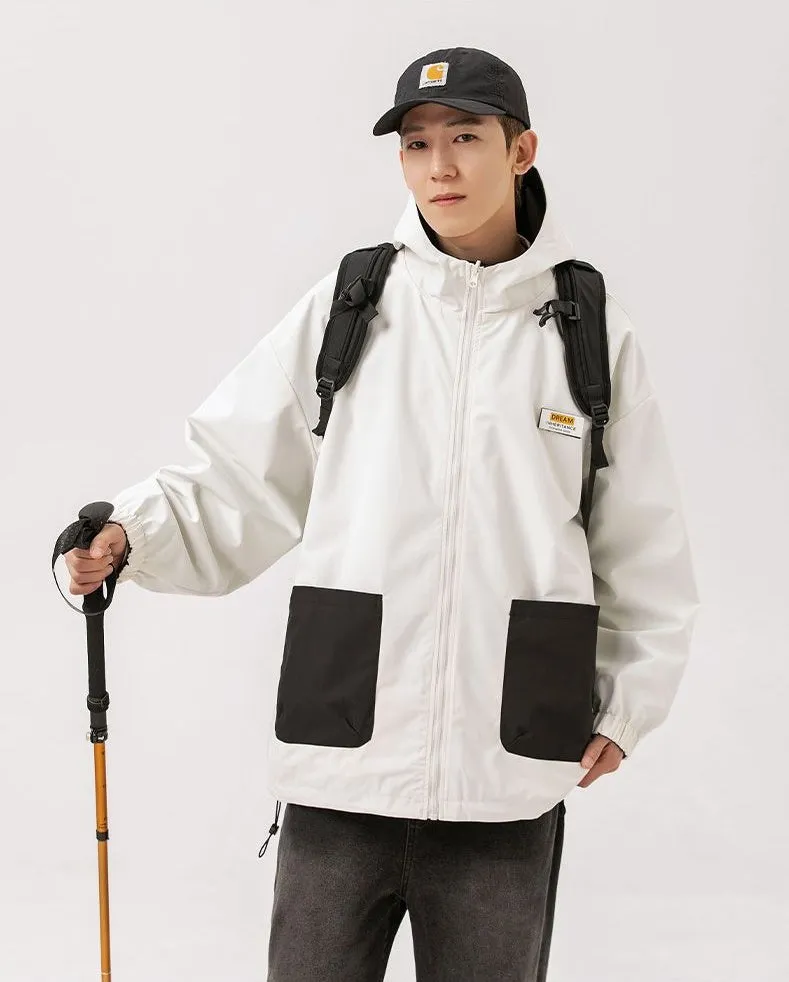 Solid Relaxed-Fit Double-Sided Rain Jacket for Ultimate Comfort