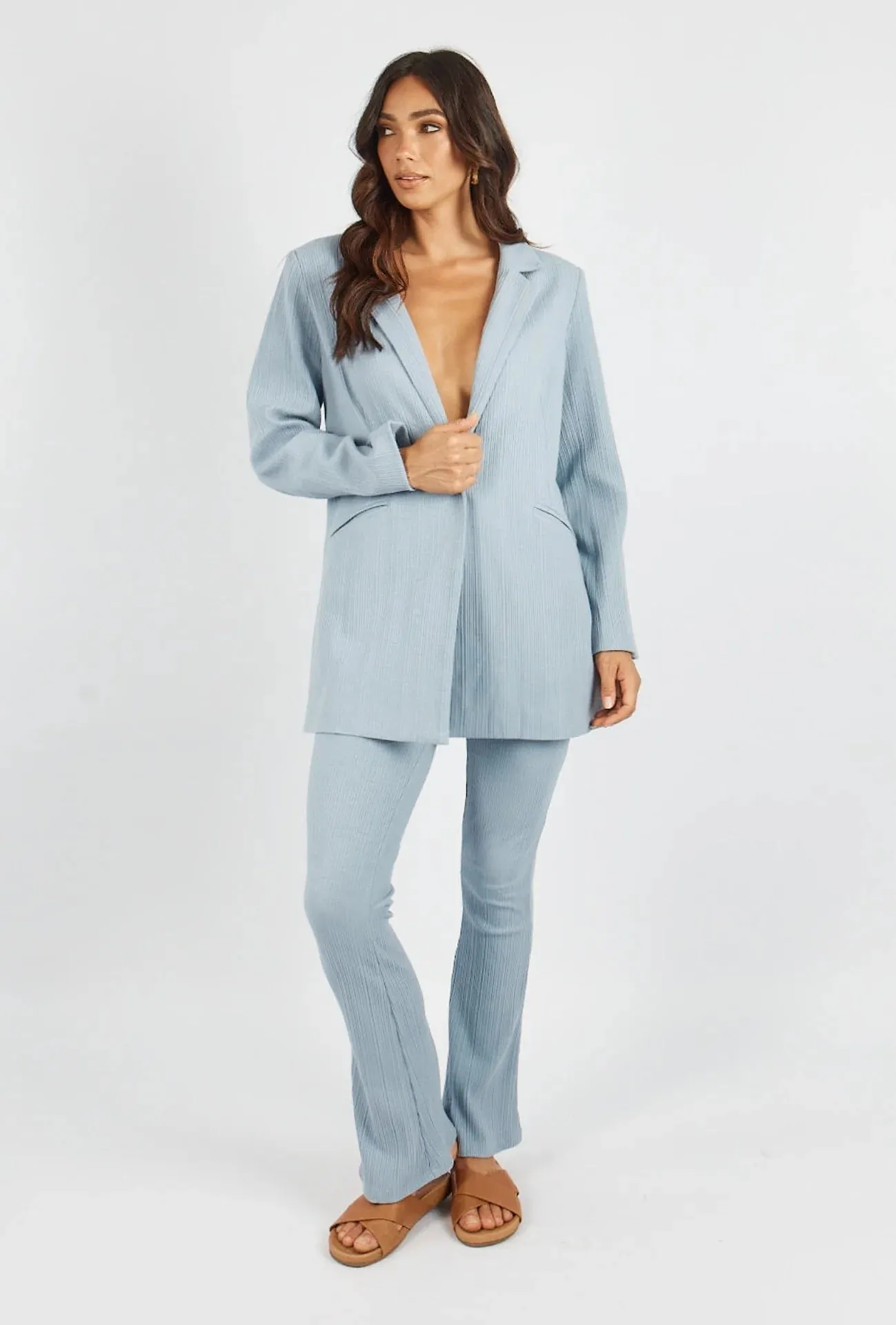 Sophie Flared Pants Dusty Blue