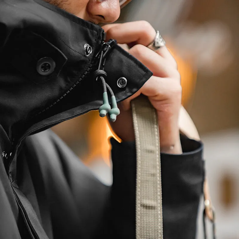 Sports Hooded Jacket Motorcycle Black Windbreaker