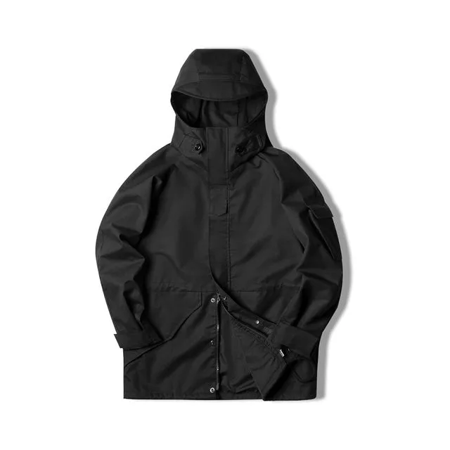 Sports Hooded Jacket Motorcycle Black Windbreaker