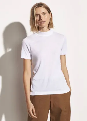 S/S Mock Neck Tee (Optic White)