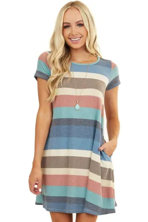 Striped Pocket Tee Dress