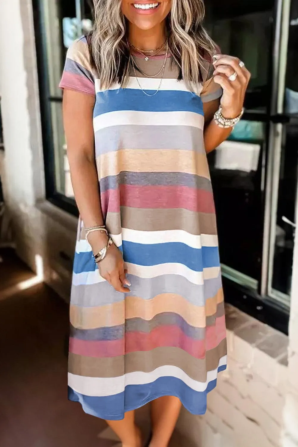 Striped Pocket Tee Dress