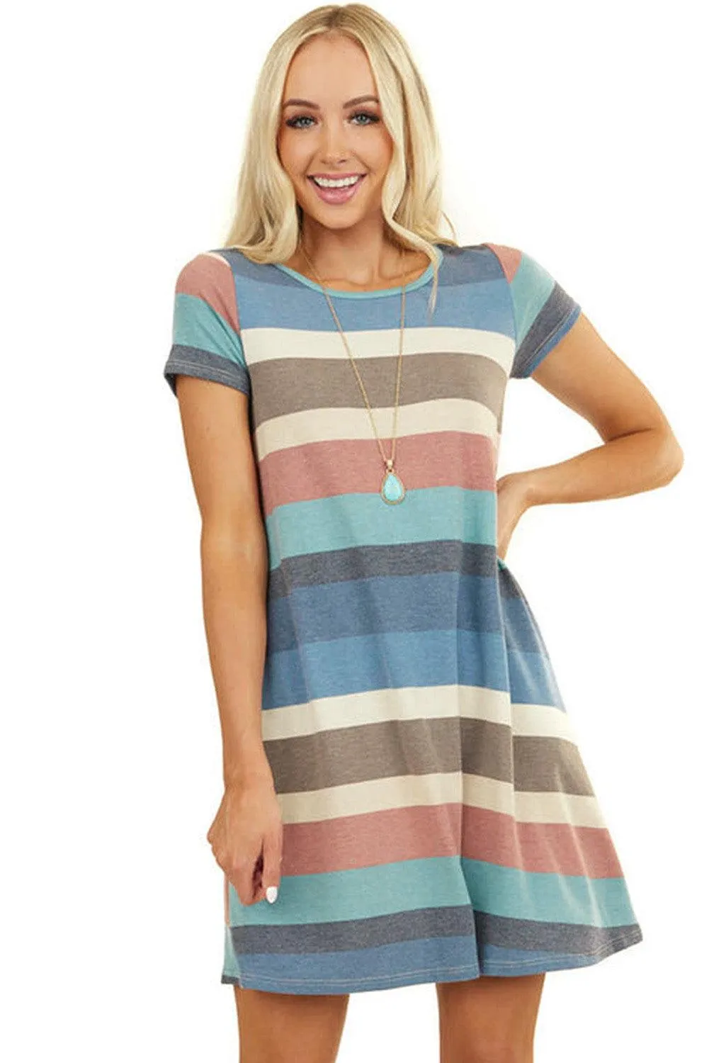 Striped Pocket Tee Dress
