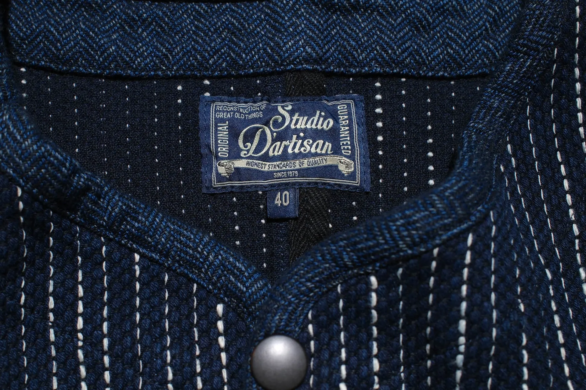 Studio D'Artisan 13oz Indigo Dyed "Rain Kakuri Sashiko" Vest