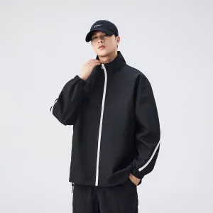Stylish Patchwork Stand-Up Collar Rain Coat for Men