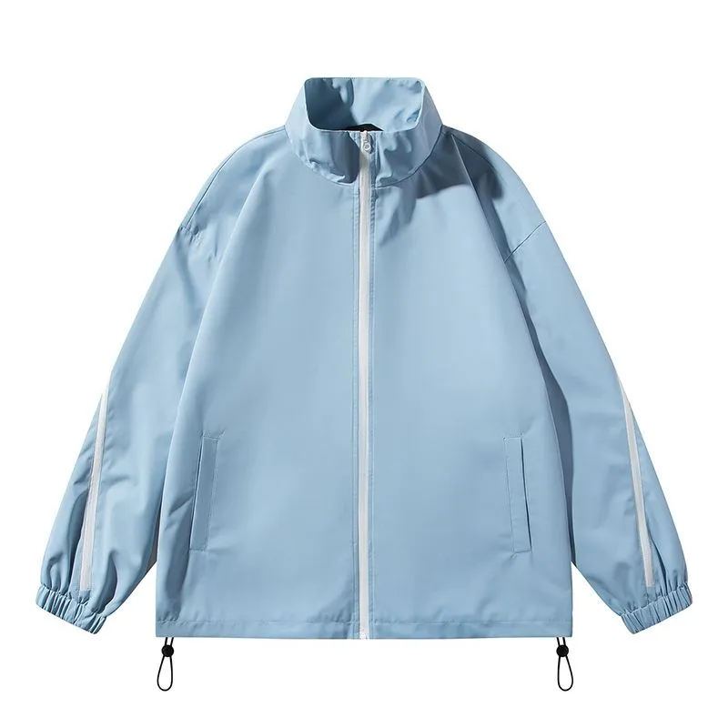 Stylish Patchwork Stand-Up Collar Rain Coat for Men