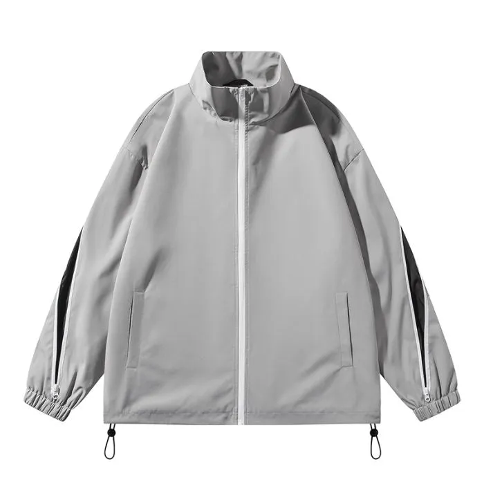 Stylish Patchwork Stand-Up Collar Rain Coat for Men