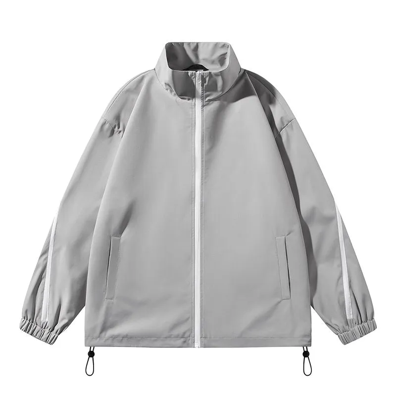 Stylish Patchwork Stand-Up Collar Rain Coat for Men