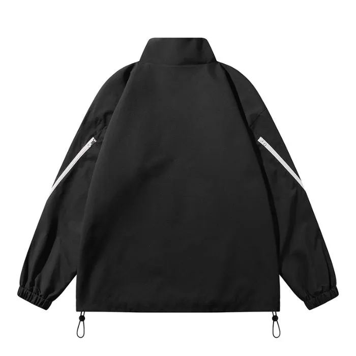 Stylish Patchwork Stand-Up Collar Rain Coat for Men