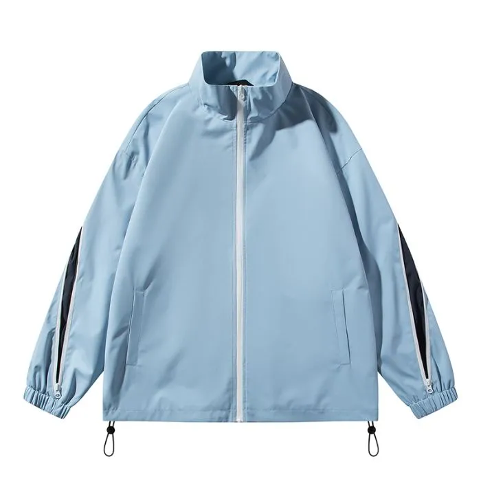 Stylish Patchwork Stand-Up Collar Rain Coat for Men