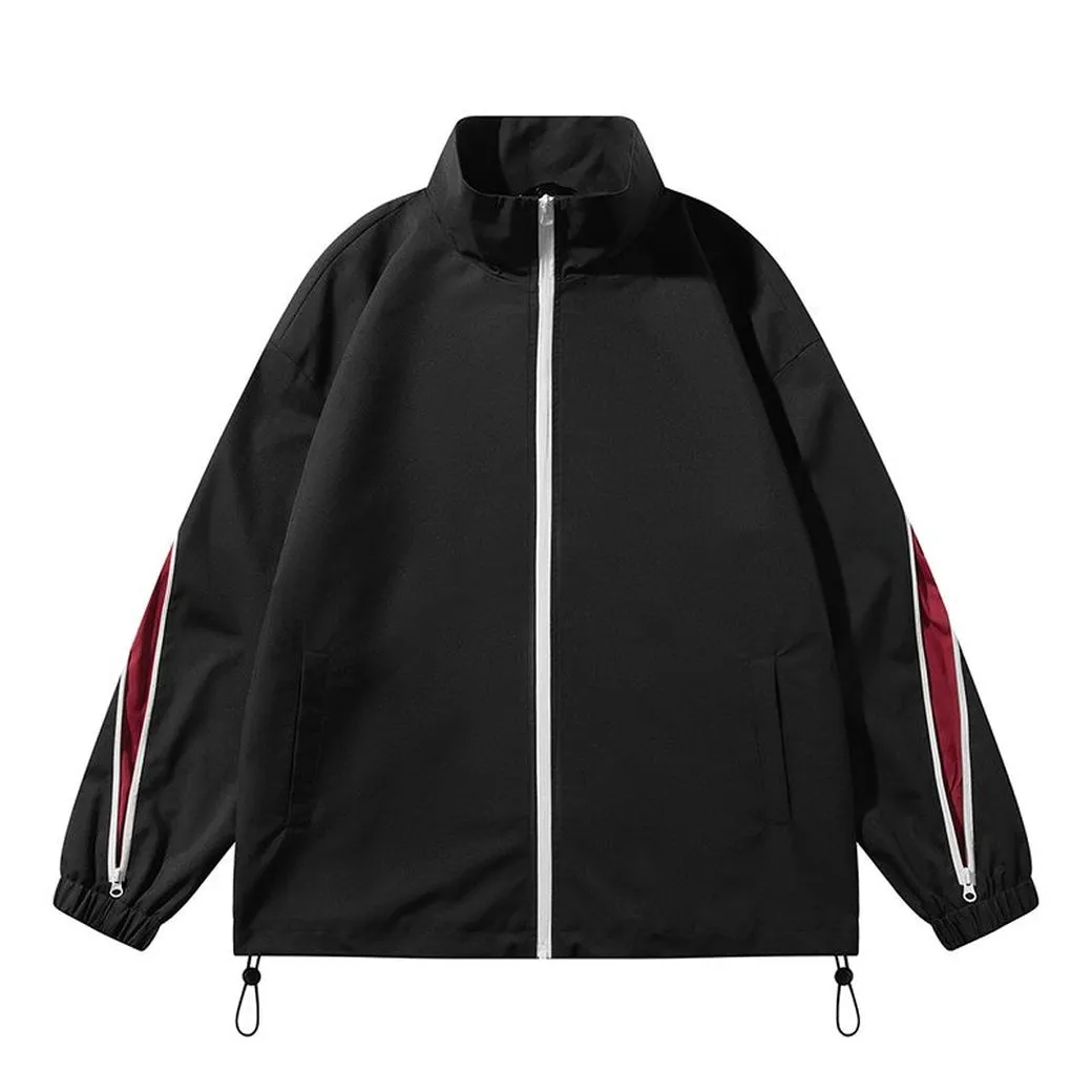 Stylish Patchwork Stand-Up Collar Rain Coat for Men