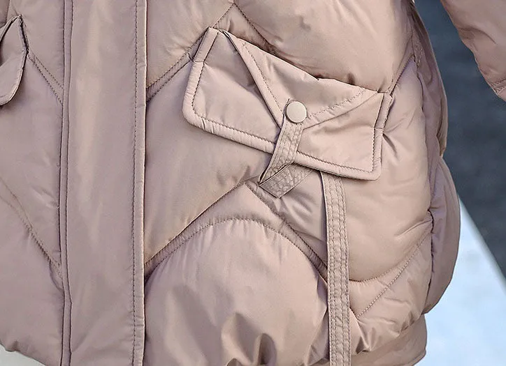 Stylish Quilted Women's Puffer Jacket for Windproof Cold Weather Wear