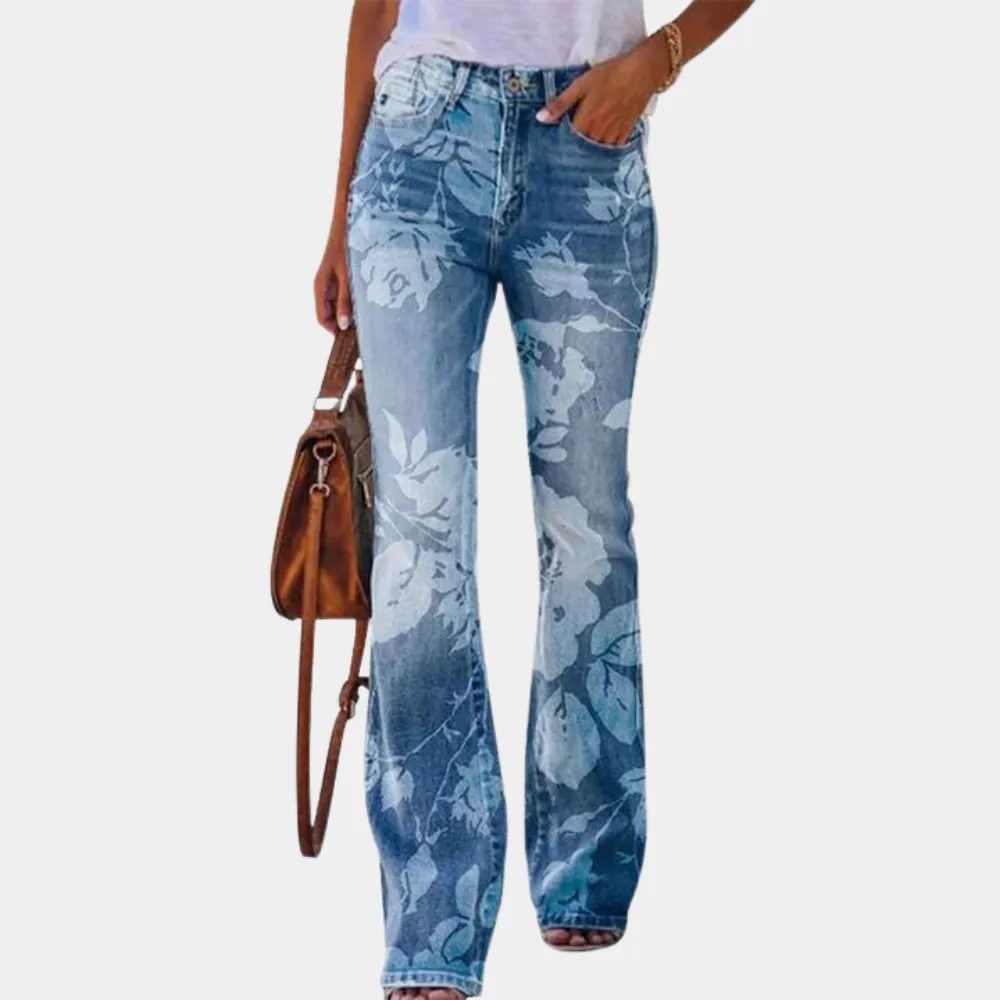 Stylish Rosmunda Women's Flared Jeans with Trendy Buttons