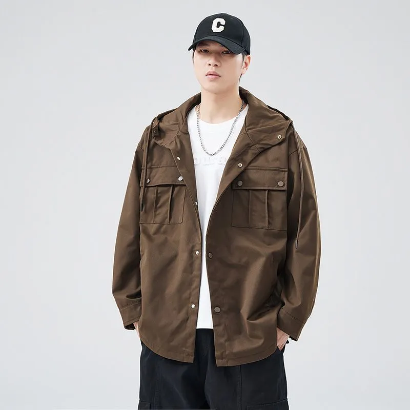 Stylish Solid Barbour Jacket Featuring a Flap Pocket and Hooded Design