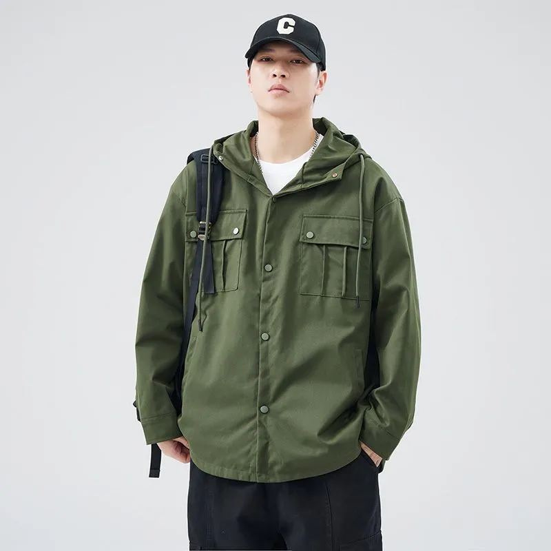Stylish Solid Barbour Jacket Featuring a Flap Pocket and Hooded Design
